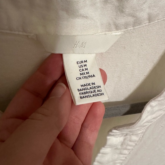 H&M White Linen-blend Tunic size M - Picture 2 of 5